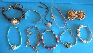 Watch and Bracelet lot 10 pieces mixed bead chain turtle starfish peacock F15 - Picture 1 of 9