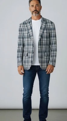 Lauren Ralph Lauren 100% Cotton Madras Plaid Blazer Jacket Sport Coat 40S - Image 1 of 4