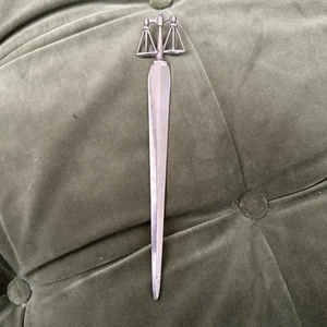 Vintage Letter Opener With Justice Scales Theme (Made In Italy) - Picture 1 of 6