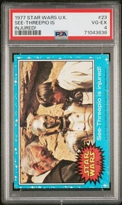 1977 Topps Star Wars UK Edition See-Threepio is injured #23 PSA 4 Rare! - Picture 1 of 2