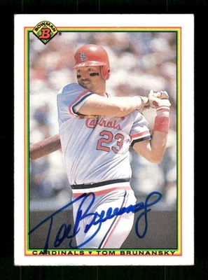 1990 Bowman 202 Tom Brunansky signed auto autograph  BXCP49 - Image 1 of 2