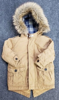 Abrigo Chaqueta Parka Snorkel Baby Gap Niño Pequeño 12-18 Meses Borde Piel Caqui Foto 1 de 4