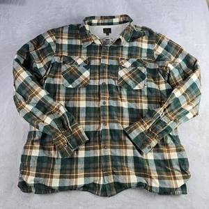 Obey Flanell grün braun kariert Knopfleiste Shacket Skater Thermo gefüttert Gr. XXL - Bild 1 von 7