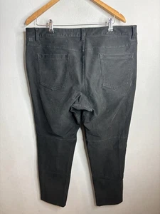 Black Charcoal Chino Pants Mens Size 38 Tapered Leg 5 Pocket Lululemon - Picture 1 of 10