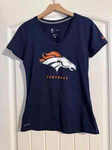 Nike Dri Fit Women's S Denver Broncos Navy Short Sleeve Shirt NFL V-Neck T-Shirt - Bild 1 von 8