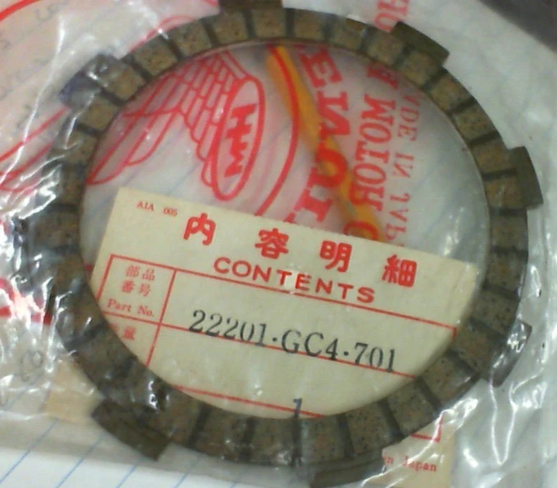 PLACA EMBRAGUE FIBRA HONDA CRF100F XR100 XR80 CR 80 22201-GC4-701 NOS HONDA Foto 1 de 1