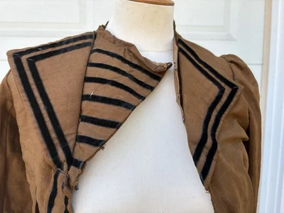 Blusa de veludo feminina antiga vintage da era vitoriana XS - Imagem 1 de 4