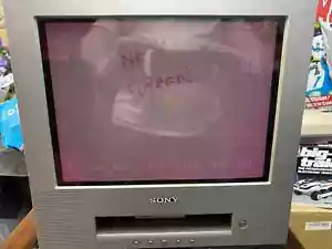 🙇 Sony Trinitron KV-14FV1U 14" Retro Gaming VHS Kombi RGB Farb Röhren TV Monitor - Bild 1 von 9