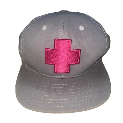 Gorra de Delfín Rosa Cruz Correa Ajustable Bloque de Color Gris Rosa Logo Gorra Foto 1 de 4