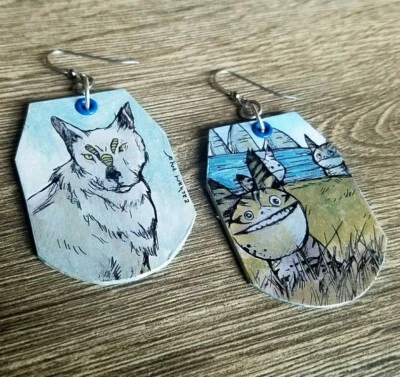 Pendientes Lothal Wolf and Loth Cats Star Wars Rebels pintados a mano Charm Foto 1 de 3