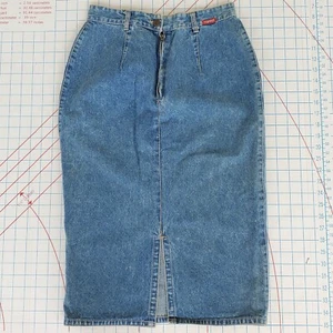 Esprit Jean Bleistiftrock Damen Euro 38 US 6 Echt 26x28,5 Schlitz blau Denim - Bild 1 von 8