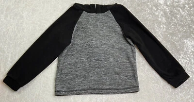 Crazy 8 Microfleece Black & Gray Hooded Long Sleeve Sweater Kids Size 5T - Image 1 of 3