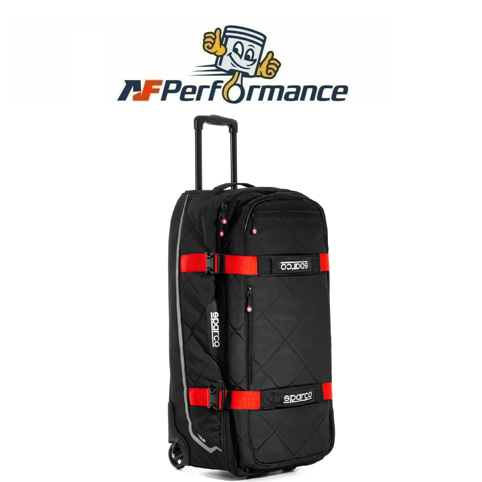 Sparco Travel Rolling Bag Black / Red 48 LT Capacity # 016438NRRS - Image 1 of 1