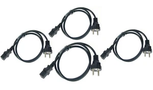4 x 1 m Netzkabel Kaltgerätekabel schwarz Schuko Kaltgeräte Strom Netz Kabel C13 - Bild 1 von 5
