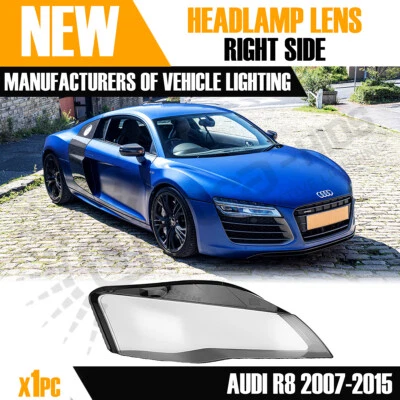 PARA AUDI R8 LADO DERECHO DEL CONDUCTOR FARO DELANTERO CUBIERTA LENTE 2007-2015 UK Foto 1 de 4