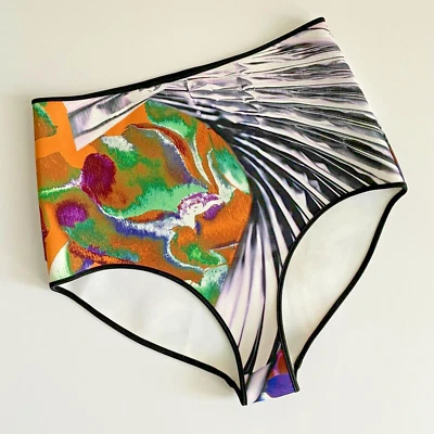 NUEVO SIN ETIQUETAS TRÉBOL CAÑÓN Talla M Traje de Baño Parte Inferior Cintura Alta Papel Pintado Floral Foto 1 de 4