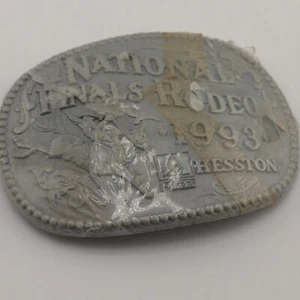 Vintage 1993 Hesston National Finals Rodeo Fred Fellows Bronc Rider Belt Buckle - Picture 1 of 6
