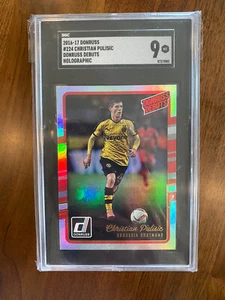 2016-17 Donruss #224 Christian Pulisic Rookie Debuts Holographic SGC 9 MINT  - Picture 1 of 2