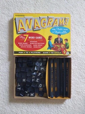 Vintage 1954 Anagrams Game Transogram Play 7 Word Games.  Complete set. no.1150 - Image 1 of 2