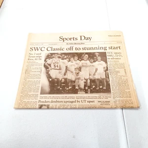 Dallas Morning News Sports Day 13 de marzo de 1993 SMU TCU Baloncesto SWC Clásico - Imagen 1 de 3