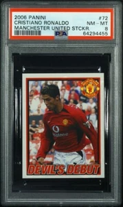 2006 Panini Cristiano Ronaldo CR7 MANU Manchester United Sticker #72 MINT PSA 8 - Picture 1 of 2