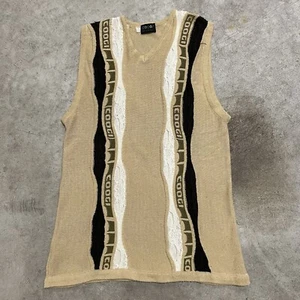 Vintage Coogi Australia 3D Knit Sweater Vest Mens Adult Large Sleeveless Beige - Picture 1 of 6