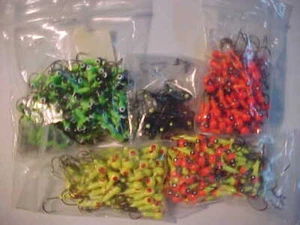 100 NEW JIG HEADS PANFISHING JIGS SIZE 6 1/32 OZ FISHING ASSORTED COLORS ice - Picture 1 of 4