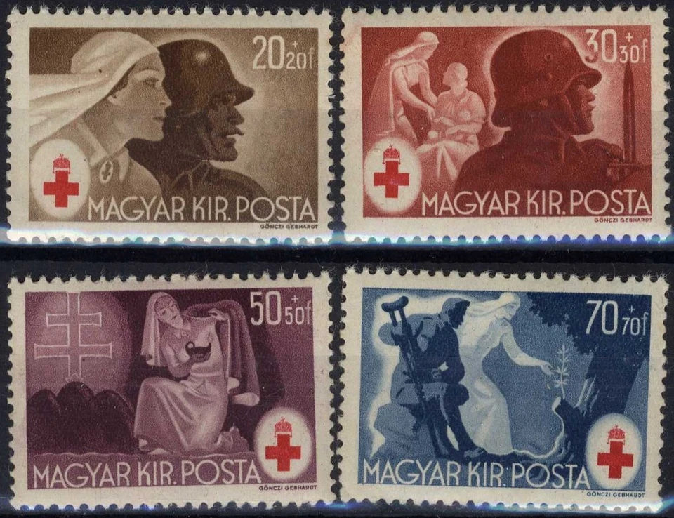 HUNGRÍA 1944 SEGUNDA GUERRA MUNDIAL ESTADO TÍTERE ALEMÁN CRUZ ROJA MNH,OG b Foto 1 de 1