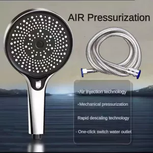 130mm Hand Held Shower Head High Pressure 3-Mode With 1.5m Stainless Steel Hose - Picture 1 of 7