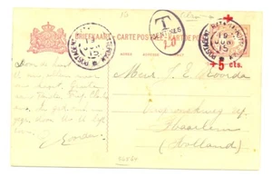 DUTCH INDIES 1915 PS RED CROSS -COLOUR SHADE-ORANGE +PART OVERPRINT ON REVERSE - - Picture 1 of 2