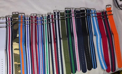 Nylon One-Piece Watch Strap - Minimalist Racing Band - 10-24mm - 20 Flavors - Image 1 of 4