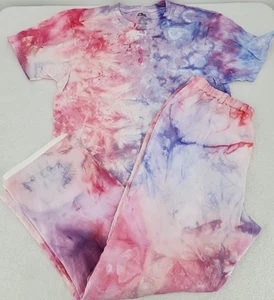 Womens Ice Tie Dye Outfit JM Collection Linen Pants 12 and CSG Shirt Mens Medium - Picture 1 of 23