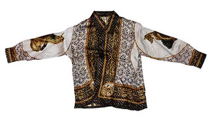 Kid's Silk Metallic Shirt Fox Design Long Sleeve - Picture 1 of 2