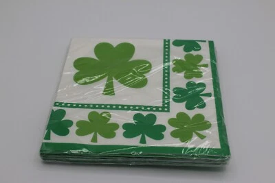 Servilletas de fiesta del día de San Patricio verde irlandés tréboles de la suerte C2146 Foto 1 de 4