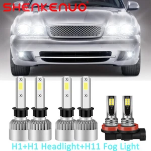 For Jaguar X-Type 2004-2008 - H1+H1 LED Headlight Bulbs Hi/Lo Beam Fog H11 Kits - Foto 1 di 11