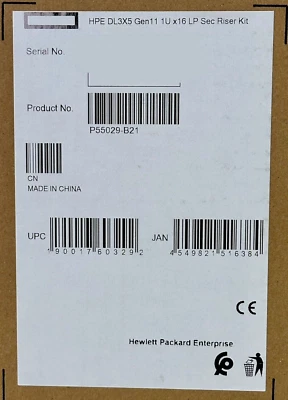 HPE Proliant P55029-B21 DL3X5 DL325 DL365 Gen11 1U x16 LP Secondary Riser Kit - Image 1 of 3