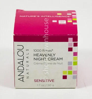 ANDALOU natural 1000 Roses HEAVENLY NIGHT CREAM 1.7oz Sensitive Skin NIB - Image 1 of 3