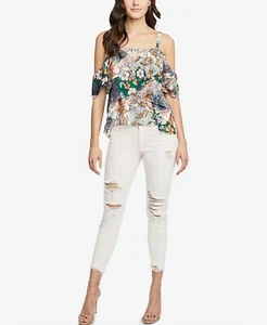 $220 Rachel Roy Women Pink Mid Rise Ripped Skinny Leg Slim Casual Jeans Size 28 - Picture 1 of 3
