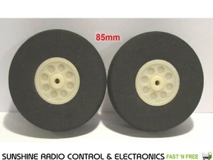 RC Plane Wheels Large Lightweight Foam Sponge Wheel Metric Size 85mm Diameter UK - Picture 1 of 3