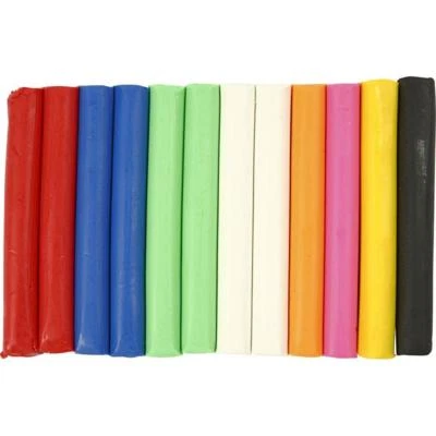 CREATIVE 12 x Modelling Clay Sticks 8 Assorted Colours Moulding Ceramic Crafts 200 g