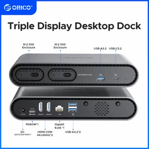 Cubierta de estación de acoplamiento ORICO con estuche SSD M.2 NVME doble base de vapor con 4K60Hz - Imagen 1 de 14