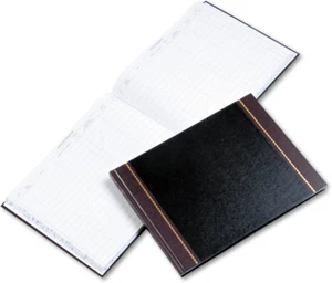 S491 Detailed Visitor Register Book, Black Cover, 208 Ruled Pages, 9 1/2 X 12 1/ - Picture 1 of 7