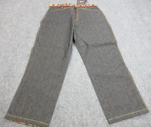 VINTAGE Platinum Fubu Jeans Mens 42 Black Denim Y2K Hip Hop Fat Albert Deadstock - Picture 1 of 17