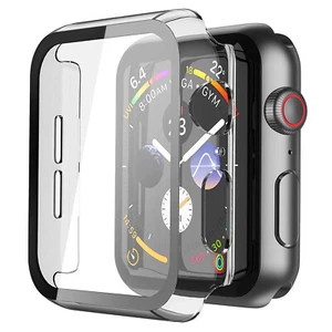 For Apple Watch Series 6/5/4/SE Shockproof Hard Case Full Glass Cover 40/42/44mm - Picture 1 of 15