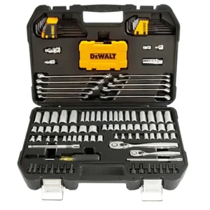 DEWALT Chrom Mechaniker Werkzeug Set Ratsche Steckschlüssel Sechskantschlüssel Bits 142-teilig - Bild 1 von 9