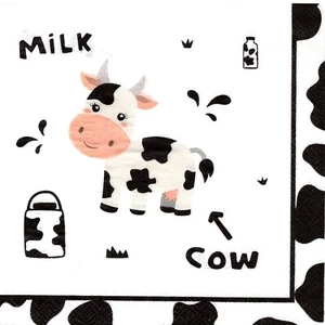 Papiertücher Kuh und Milch. Pappservietten Kuh und Milch - Bild 1 von 1