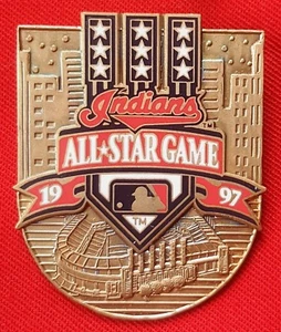 VINTAGE 1997 MLB ALL-STAR GAME LAPEL PIN Jacobs Field CLEVELAND INDIANS Mint! - Picture 1 of 9