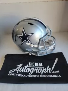 Cowboys Michael Irvin Signed Silver Full Size Speed Rep Helmet BAS Witnessed - Picture 1 of 3