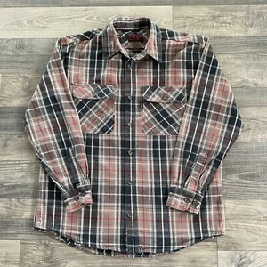 Five Brother Heavyweight Deluxe Flannel Shirt Men’s LARGE Brown Black Tan Red - Picture 1 of 10