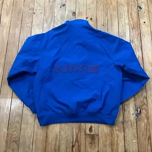 Vintage Nike Windbreaker Jacket Mens XL Blue 1/4 Zip Spellout Swoosh WHITE TAG - Picture 1 of 14